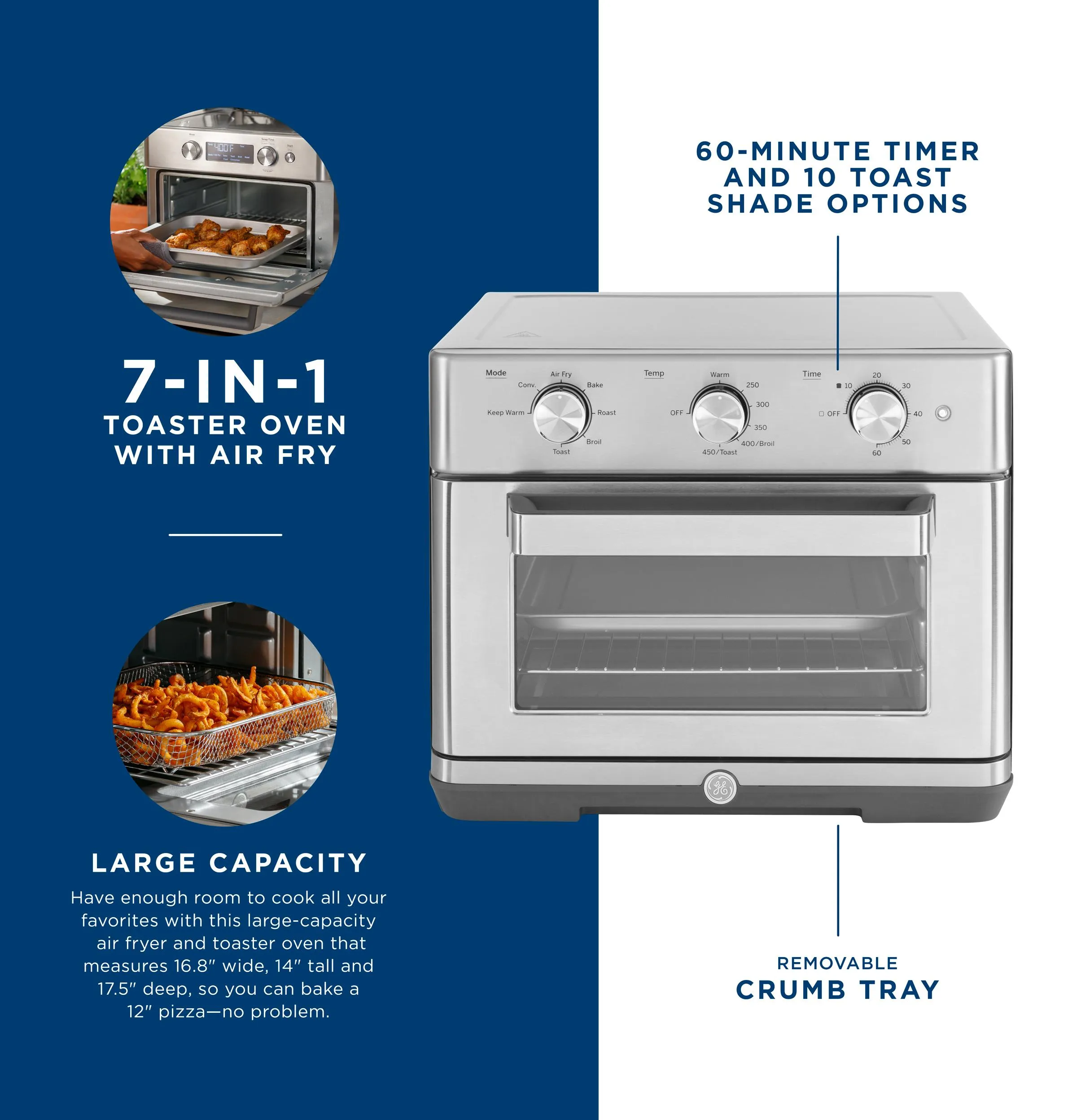 GE Mechanical Air Fry 7-in-1 Toaster Oven