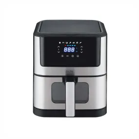 Glen SA3043 DSS Air Fryer, 6.0 Litre Digital Controls, 7 Pre Set Menu Timer, Temperature Control, 1500W -Black & Silver  - 2 years warranty