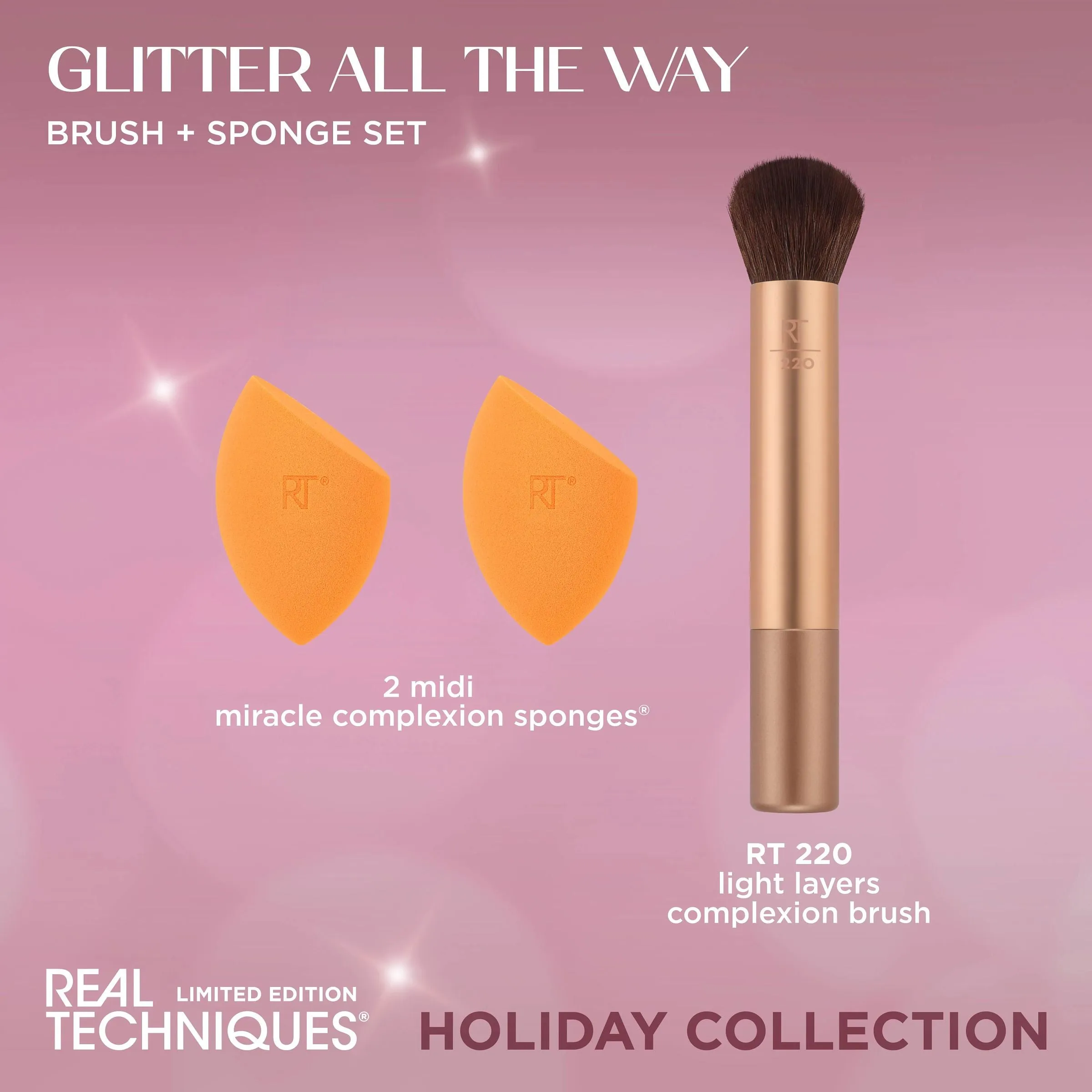 Glitter All The Way Brush   Sponge Set