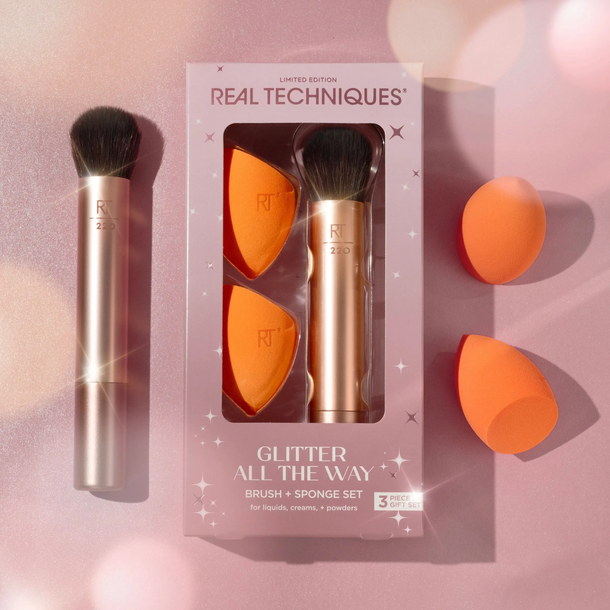 Glitter All The Way Brush   Sponge Set