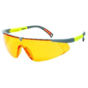 Gray Frame - Orange Lens - Adjustable Nylon Temples - Soft Rubber Insert Tip Safety Glasses