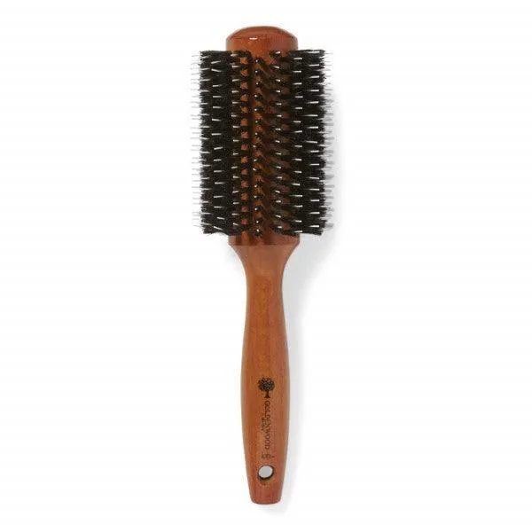 HAIR BRUSH WOOD BROWN & GOLDEN