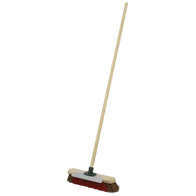 Heavy-Duty Broom with Scraper 16"(405mm) Stiff/Hard Bristle