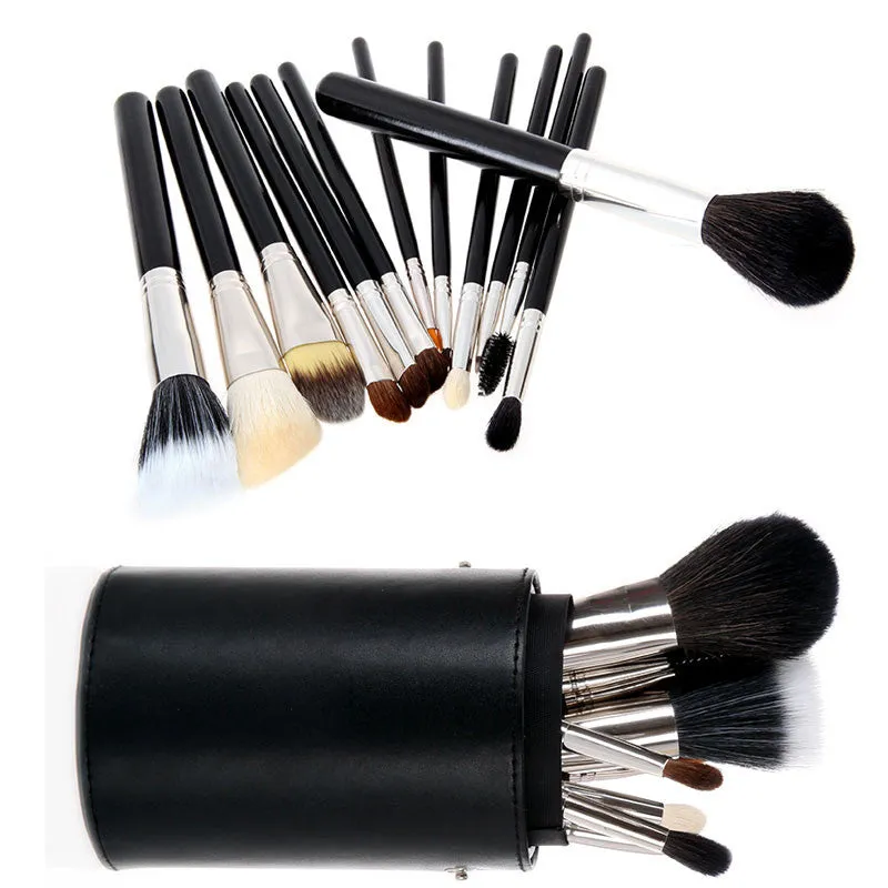 High Quality Newest Pro 13 PCS Powder Blush Makeup Brush Cosmetic Brushes Set Kit   Cup Holder Case