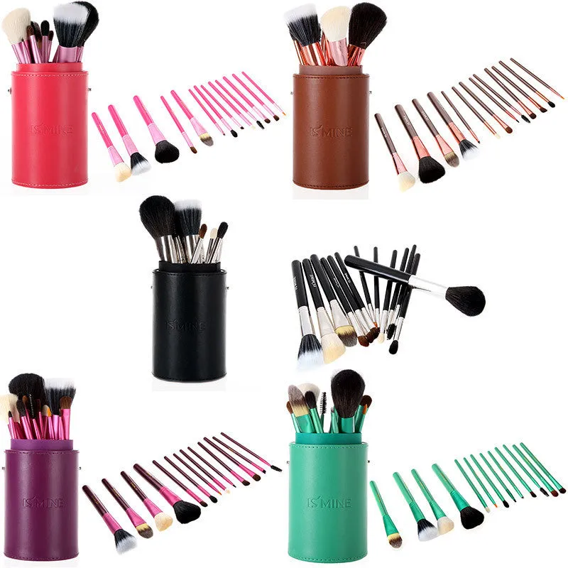 High Quality Newest Pro 13 PCS Powder Blush Makeup Brush Cosmetic Brushes Set Kit   Cup Holder Case