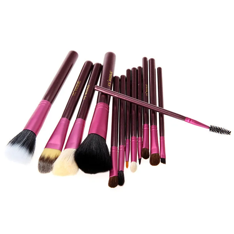 High Quality Newest Pro 13 PCS Powder Blush Makeup Brush Cosmetic Brushes Set Kit   Cup Holder Case