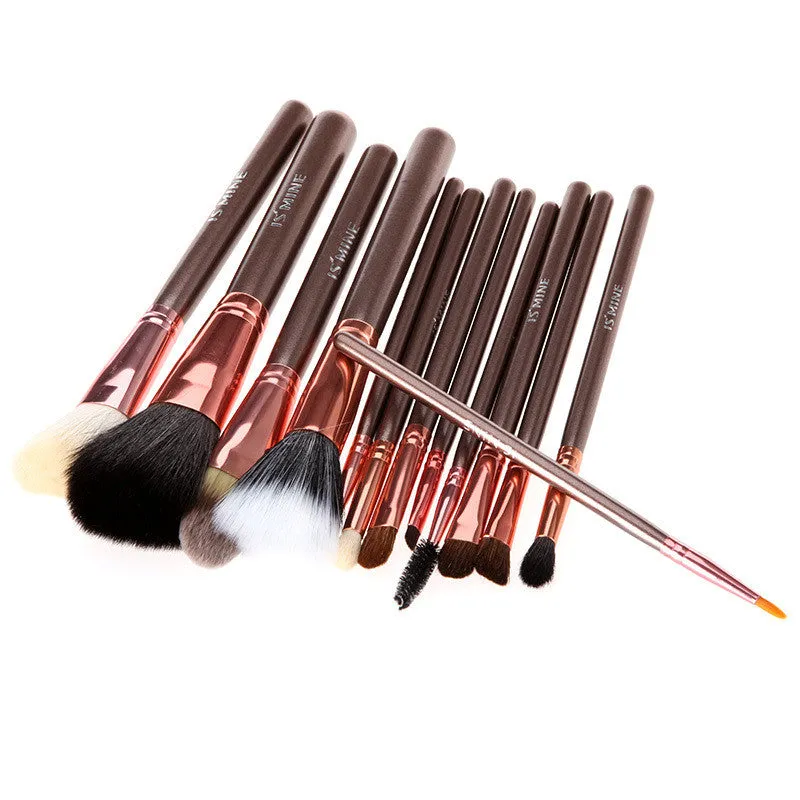 High Quality Newest Pro 13 PCS Powder Blush Makeup Brush Cosmetic Brushes Set Kit   Cup Holder Case