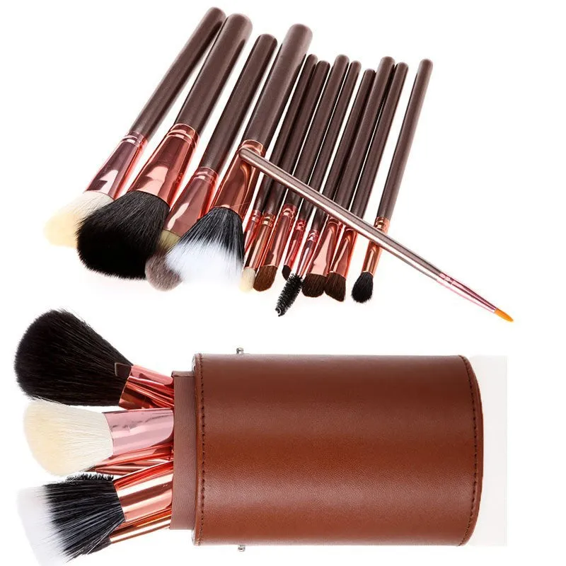 High Quality Newest Pro 13 PCS Powder Blush Makeup Brush Cosmetic Brushes Set Kit   Cup Holder Case