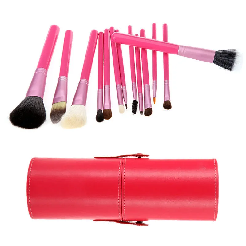 High Quality Newest Pro 13 PCS Powder Blush Makeup Brush Cosmetic Brushes Set Kit   Cup Holder Case