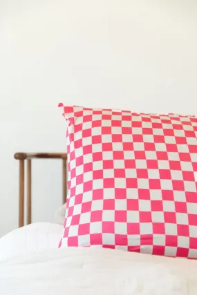 HOT PINK   WHITE CHECKER | PILLOW CASE