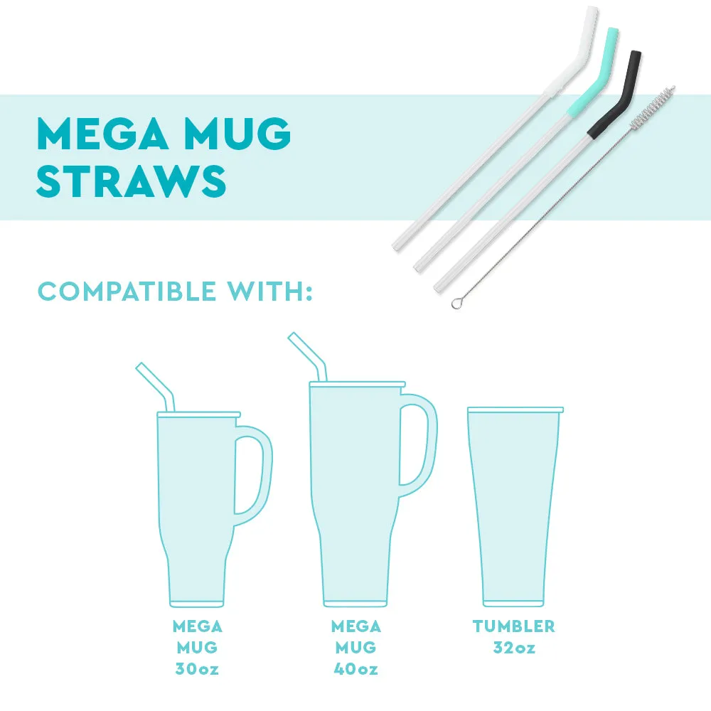 Hydrangea/Royal/Navy Reusable Straw Set Mega Mugs