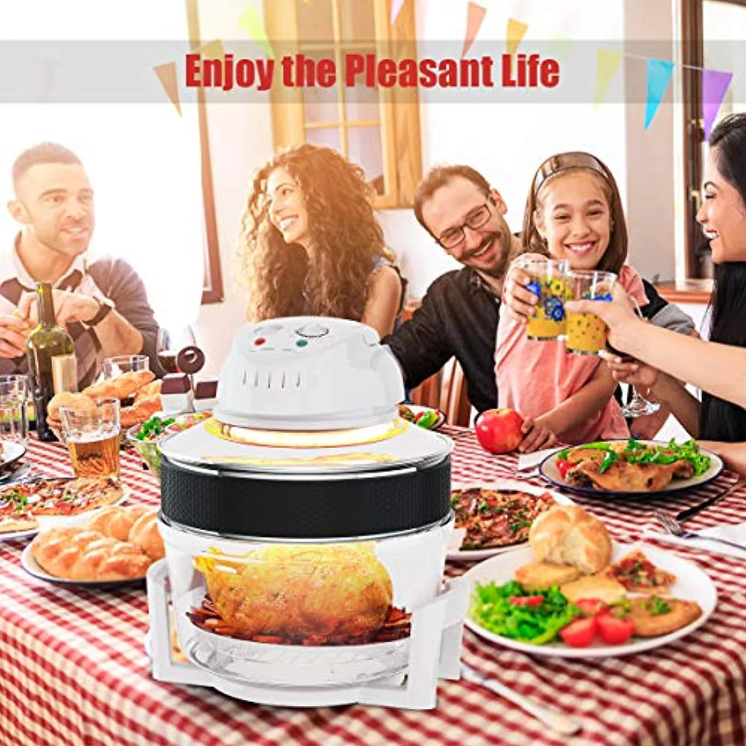 Infrared Halogen Convection Oven with Stainless Steel Extender Ring