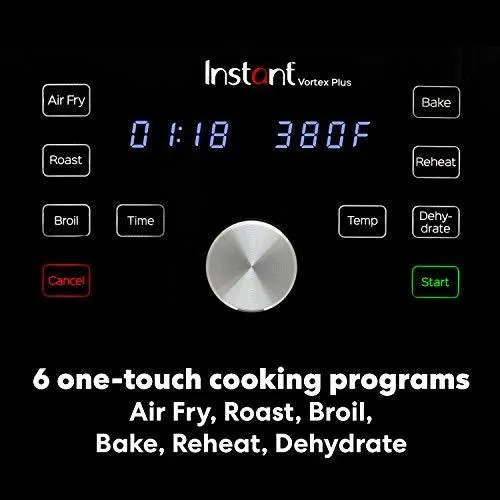 Instant Pot Vortex Plus 6-in-1 Air Fryer, 6 Quart, 6 One-Touch Programs, Air Fry, Roast, Broil, Bake, Reheat, and Dehydrate