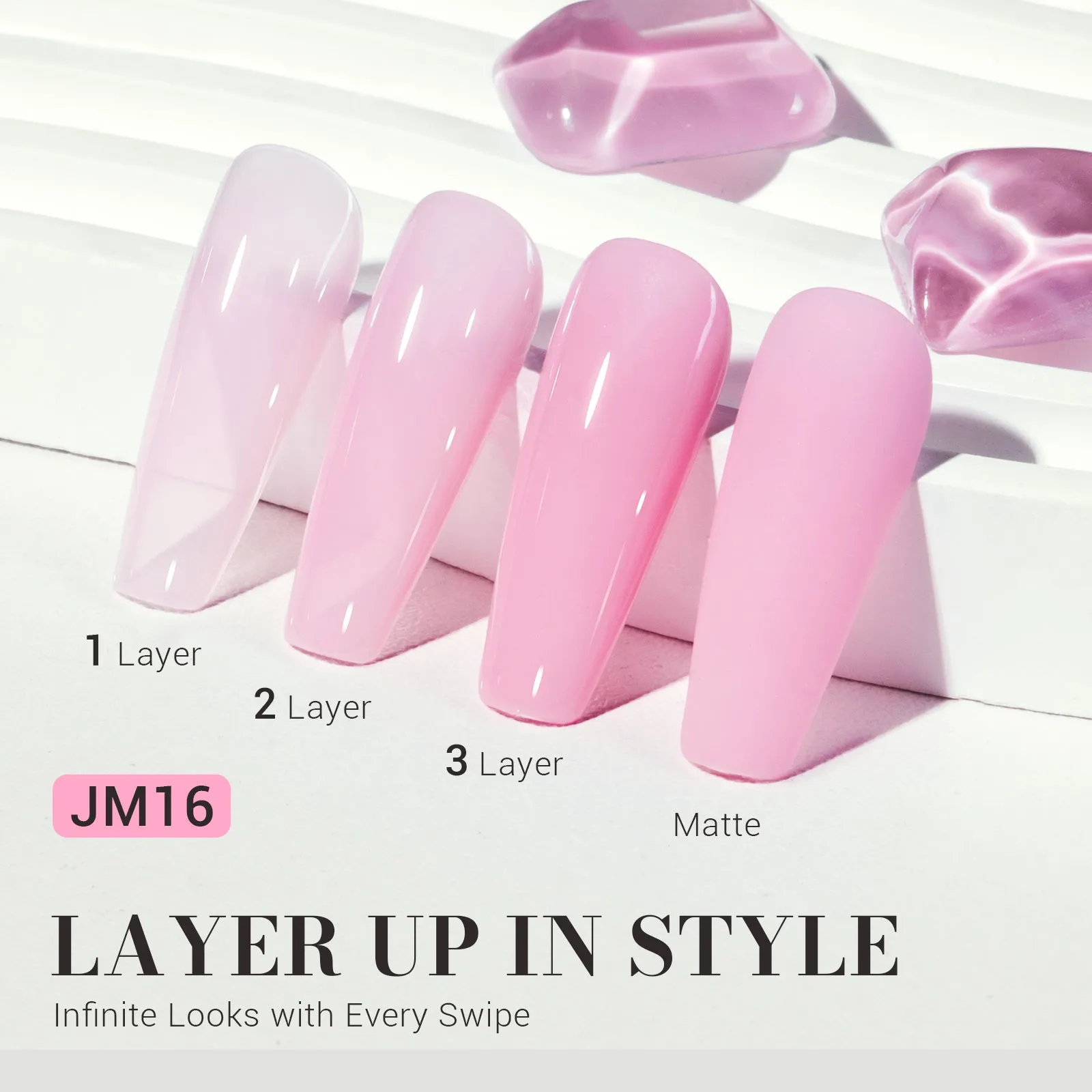 Jeweliver Jelly Gel Nail Polish 0.5 fl oz/15ml - Berry Pink JM16