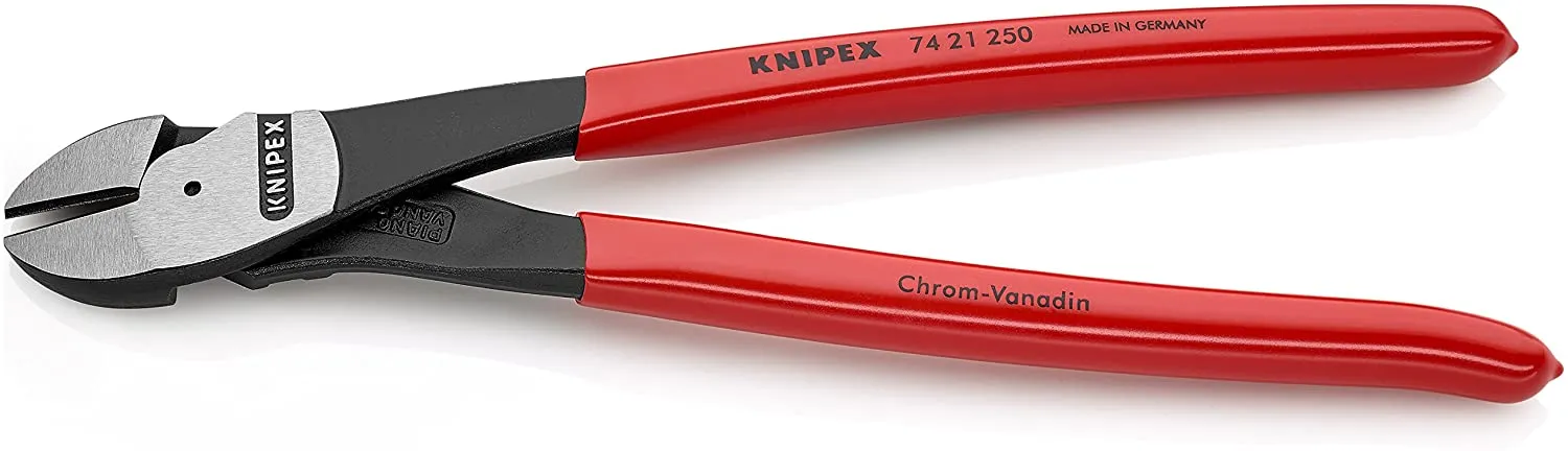 Knipex 74 21 250 10" High Leverage Angled Head Diagonal Cutters