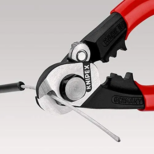 Knipex 95 61 190 Wire Rope Cutter (Wire Rope Shears) with Crimping Dies