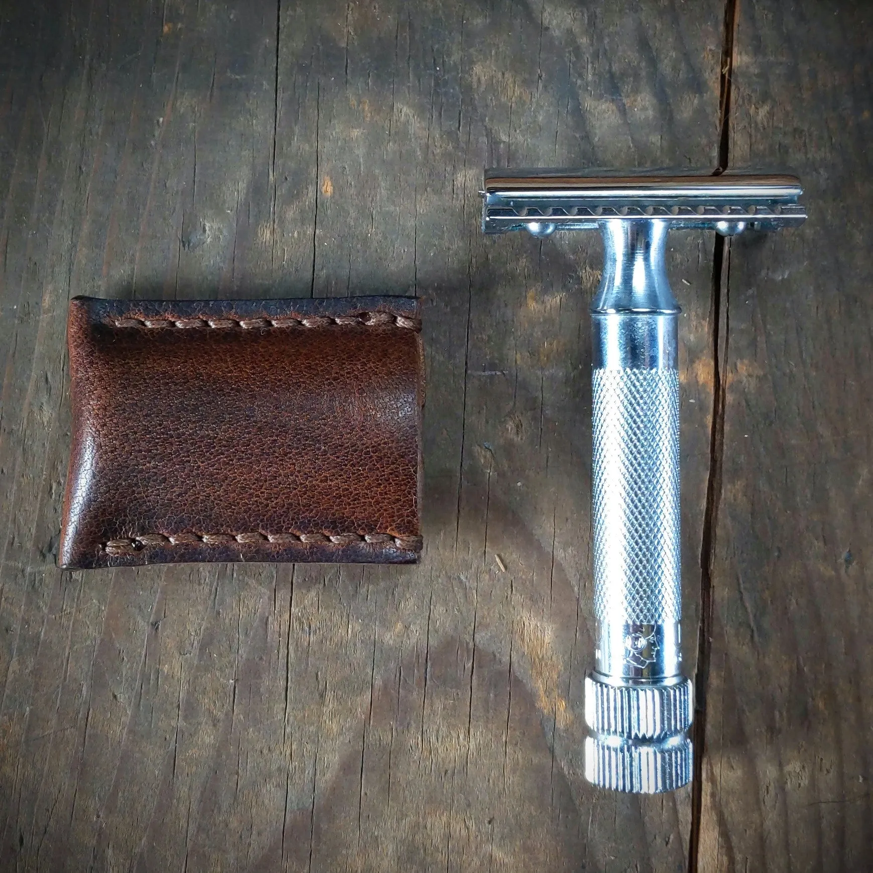 Leather Double Edge Safety Razor Shaver Travel Cover