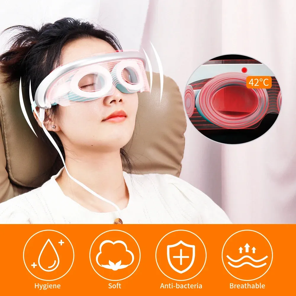 LED light therapy eye massager vibrating hot compress eye massage eye protection device relieves eye fatigue beauty eye mask