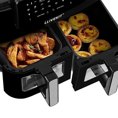 LLIVEKITDigital Dual Zone Oil Free Air Fryer 9L Large for Family (New)