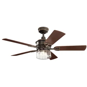 Lyndon 52" Patio LED Ceiling Fan in Olde Bronze