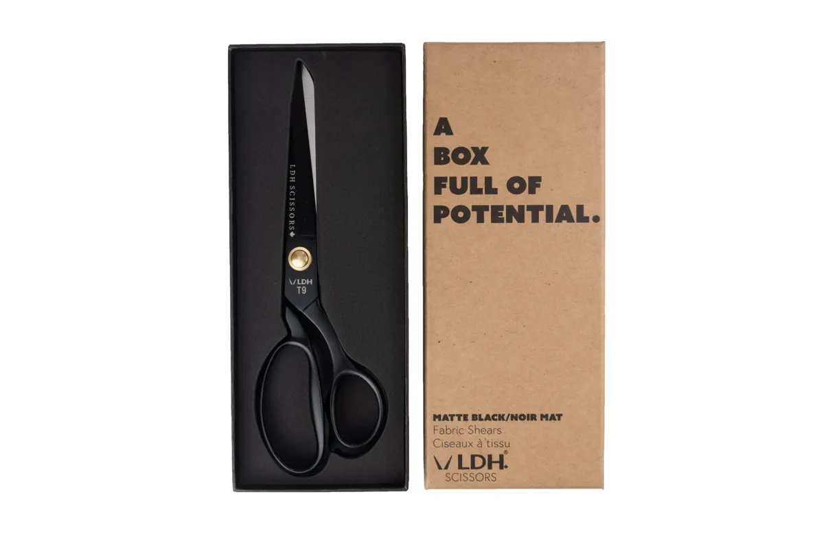 Matte Black 9.5" Fabric Shears - LDH Scissors