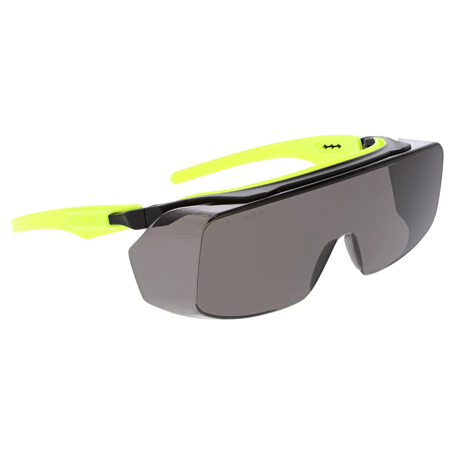 MCR Safety Klondike OTG Safety Glasses - Black/Yellow Frame - Gray MAX36 Anti-Fog Lens - OG222DC