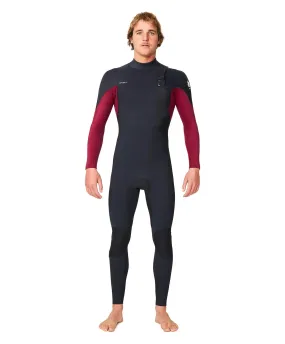 Men's HyperFire 3/2mm Steamer Chest Zip Wetsuit - Dark Red