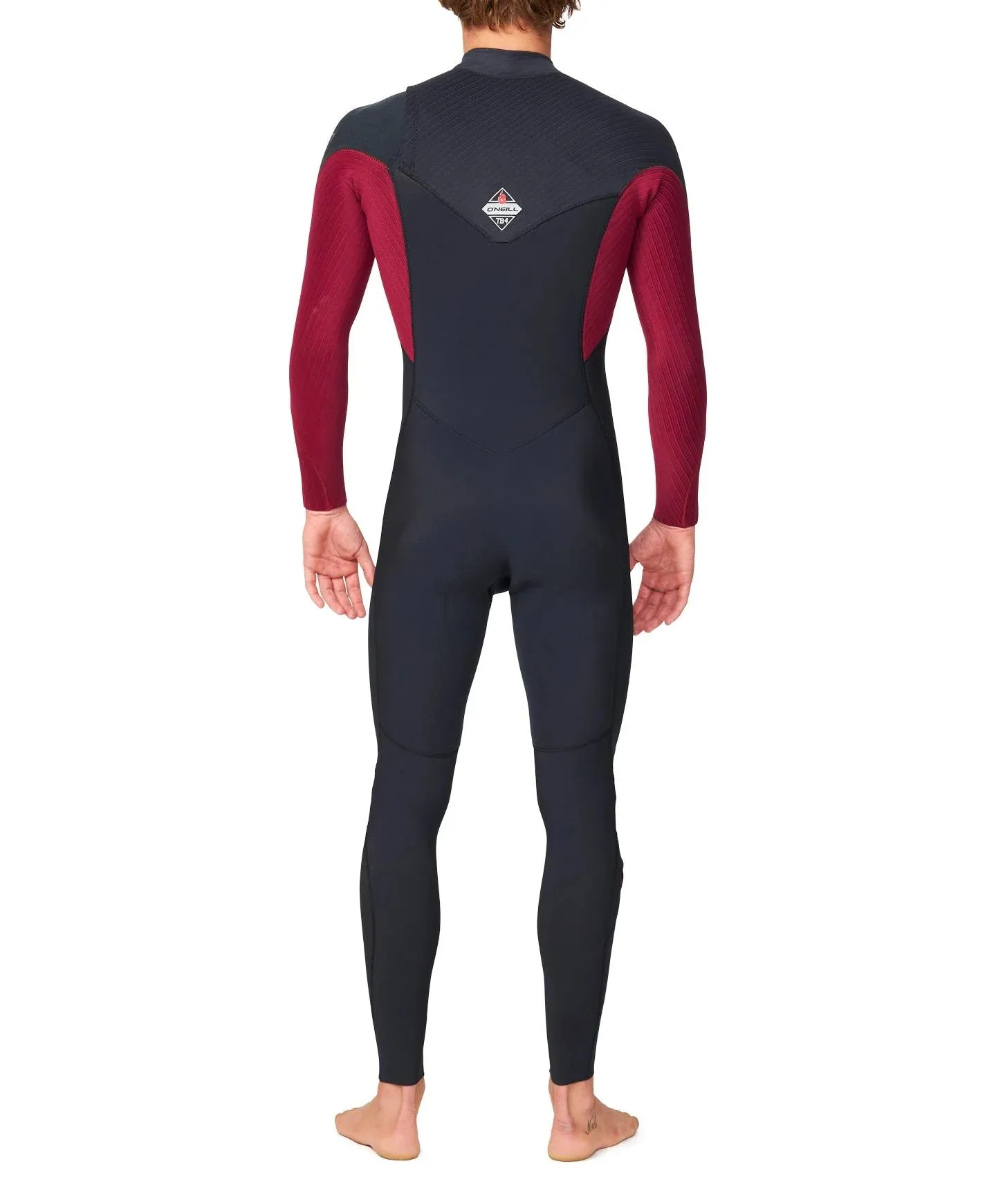 Men's HyperFire 3/2mm Steamer Chest Zip Wetsuit - Dark Red