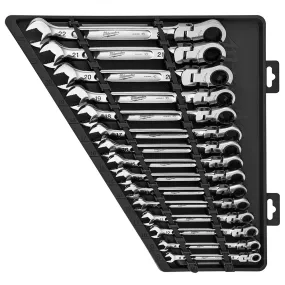 Milwaukee 48-22-9513 Flex Head Ratcheting Metric Combination Wrench Set - 15 PC