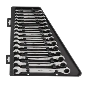 Milwaukee Metric Ratcheting Combination Wrench Set 15Pc