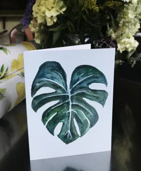 Monstera Leaf Card