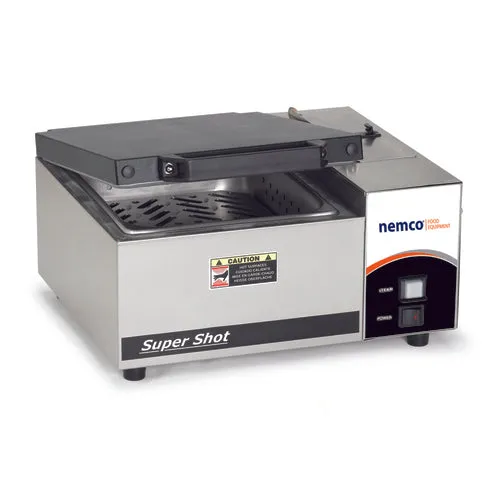 NEMCO 6600 electric countertop steamer with push-button operation for 1/2 size pan