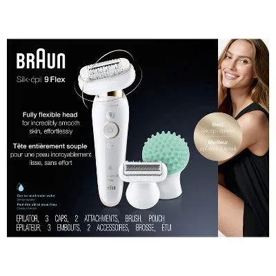 New - Braun Silk-epil 9-020 Flex Women's Cordless 3-in-1 Wet & Dry Epilator   5 Extra Accessories