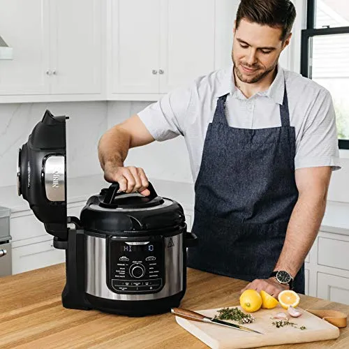 Ninja FD401 Foodi 8-Quart 9-in-1 Deluxe XL Pressure Cooker, Broil, Dehydrate, Slow Cook, Air Fryer, and More, with a Stainless Finish