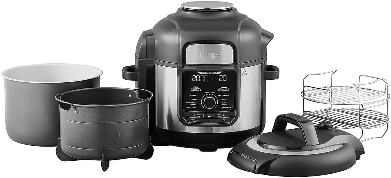 Ninja Foodi MAX 9-in-1 Multi-Cooker OP500UK | 7.5L Electric Pressure Cooker & Air Fryer | Brushed Steel & Black