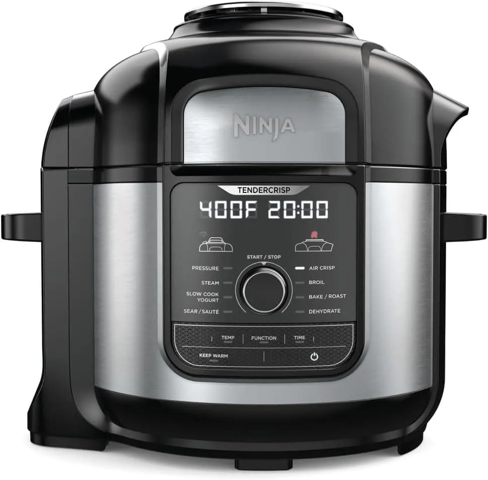 Ninja Foodi MAX 9-in-1 Multi-Cooker OP500UK | 7.5L Electric Pressure Cooker & Air Fryer | Brushed Steel & Black