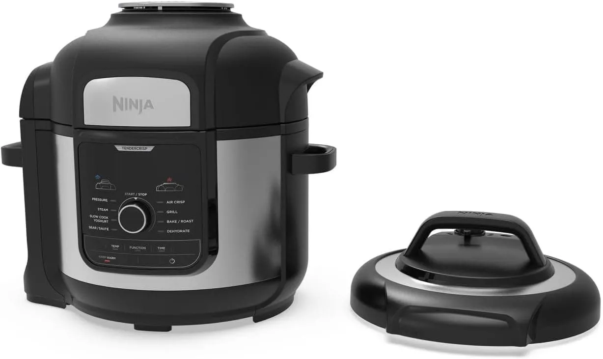 Ninja Foodi MAX 9-in-1 Multi-Cooker OP500UK | 7.5L Electric Pressure Cooker & Air Fryer | Brushed Steel & Black