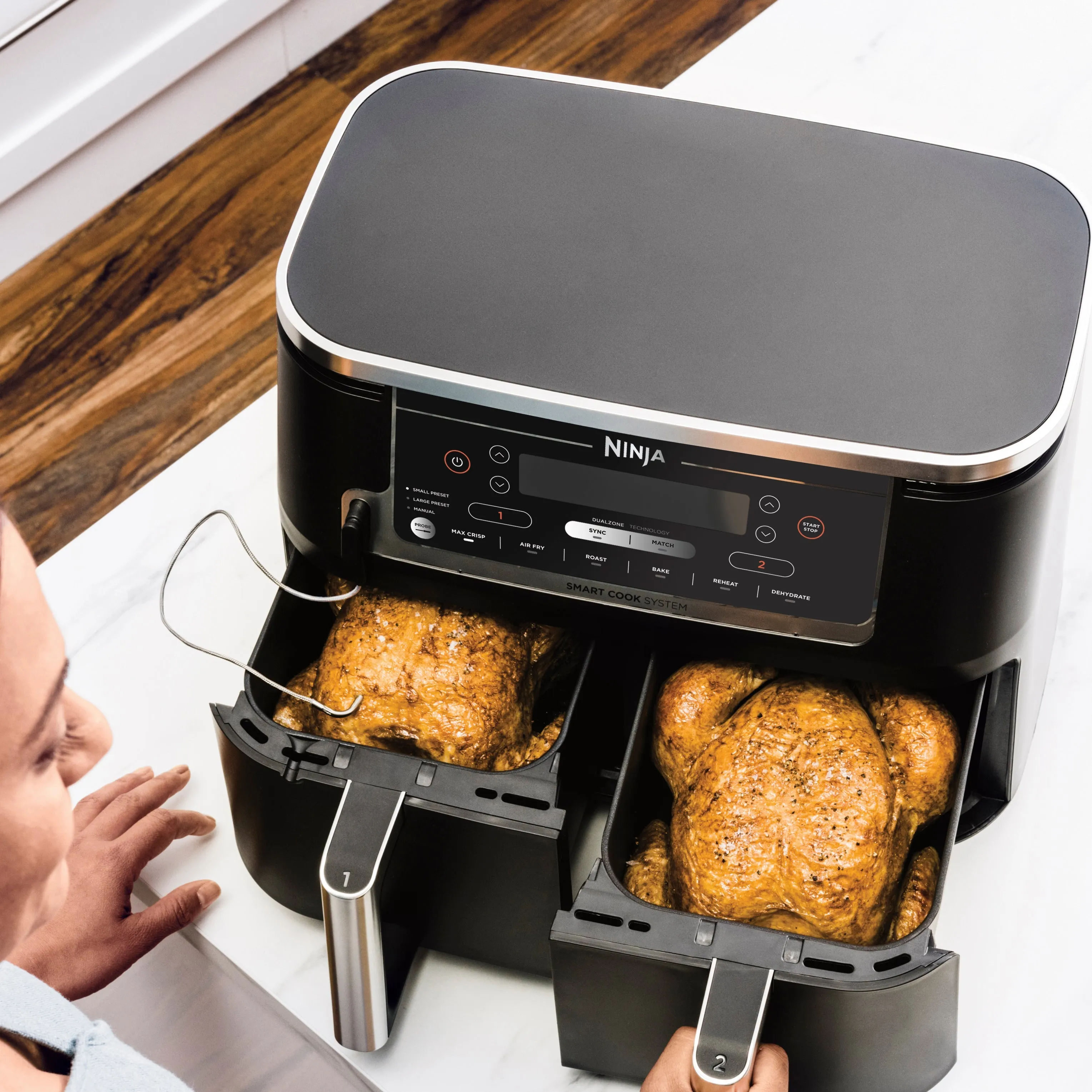 Ninja Foodi Max Dual Zone Air Fryer with Digital Probe | AF451UK