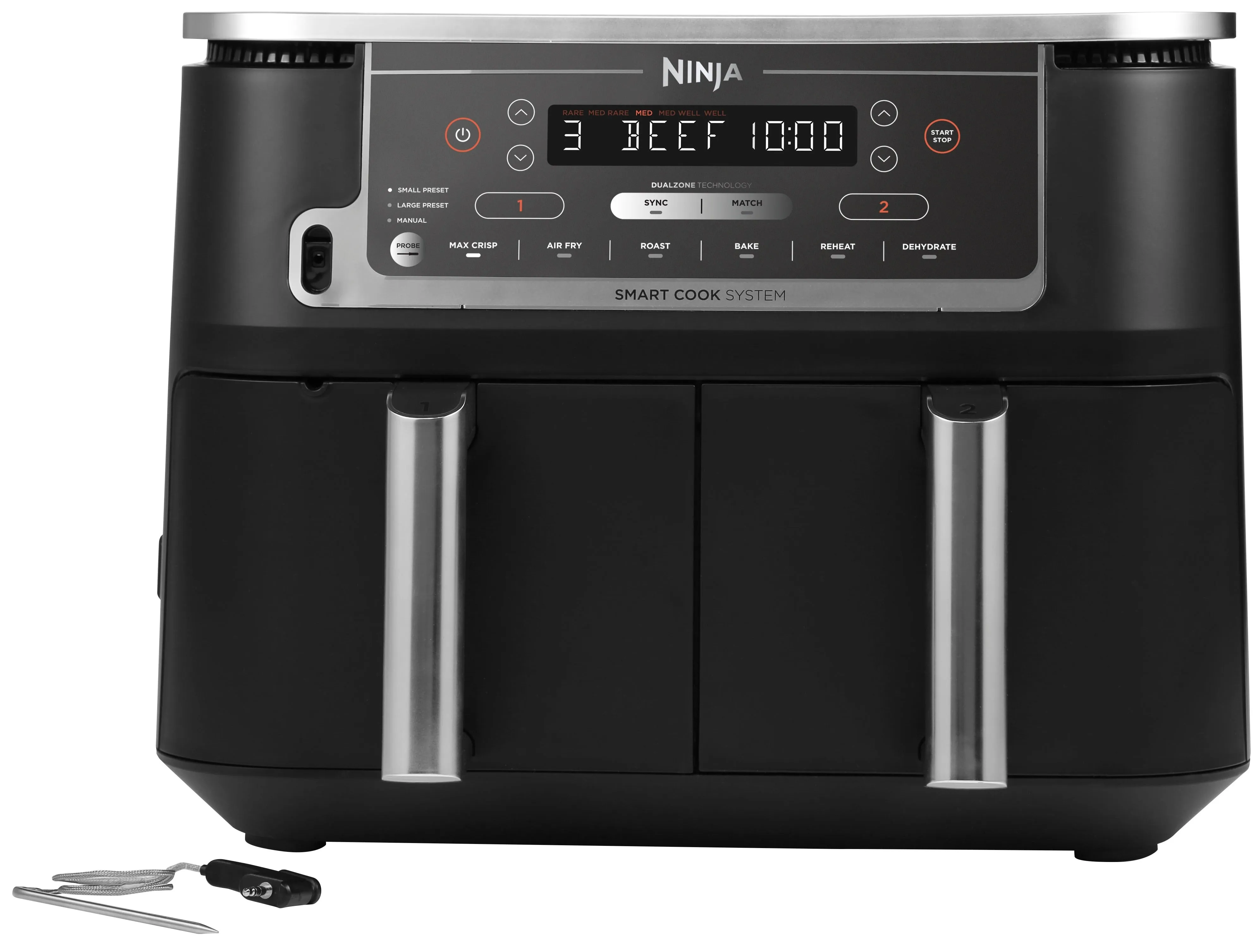 Ninja Foodi Max Dual Zone Air Fryer with Digital Probe | AF451UK