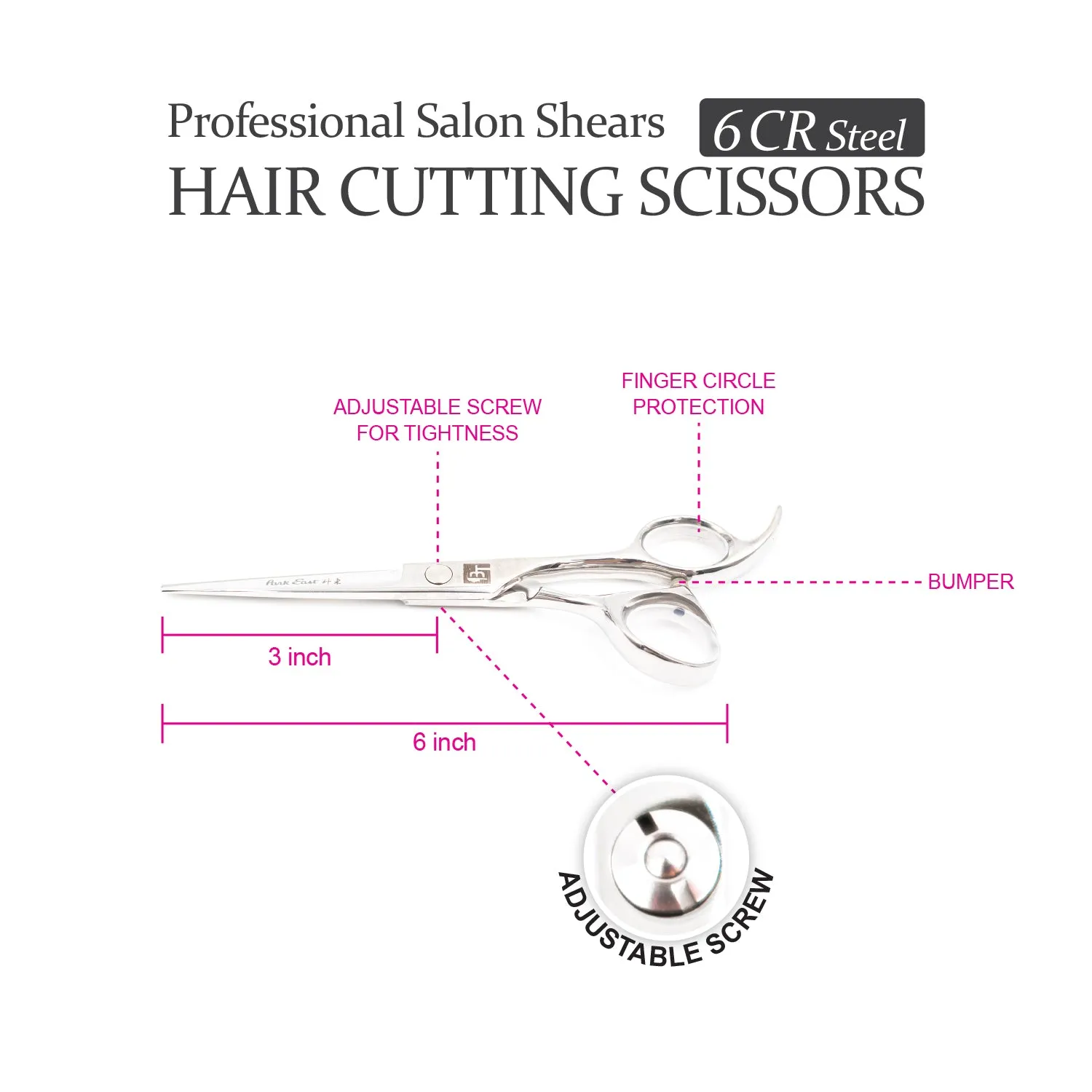 Professional 6" Salon Hair Cutting Scissors (6CR Steel)