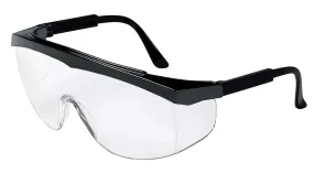 Protective Glasses - MCR Safety SS1 Series Black Clear Lens Wrap-Around with Built-In Side Shields SS110