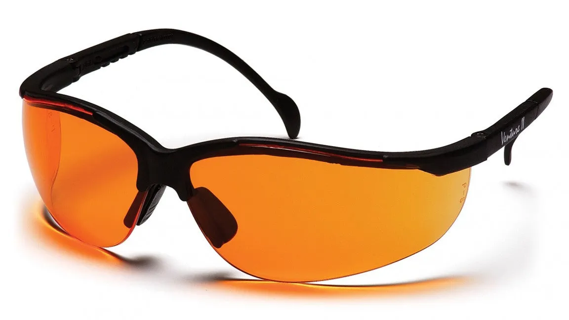 Pyramex SB1840S Venture II Black Safety Glasses W/ Orange Lens (12 each)