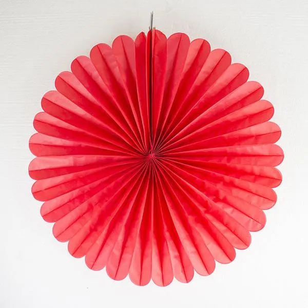 Red Paper Fans, 5 Sizes