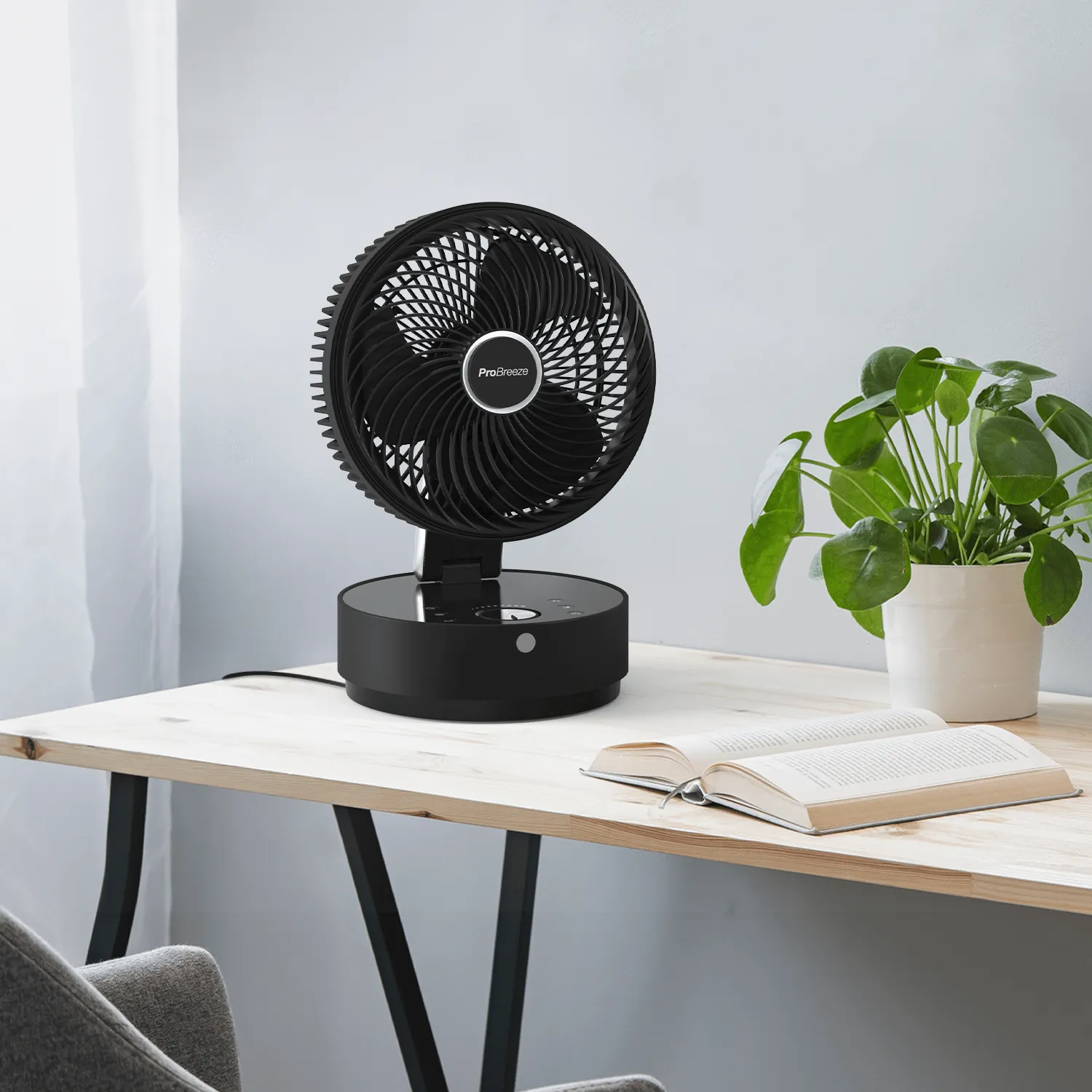 Refurbished - 8" Turbo Desk Fan with 24 Speeds, 4 Operating Modes and 12 Hour Timer - Black