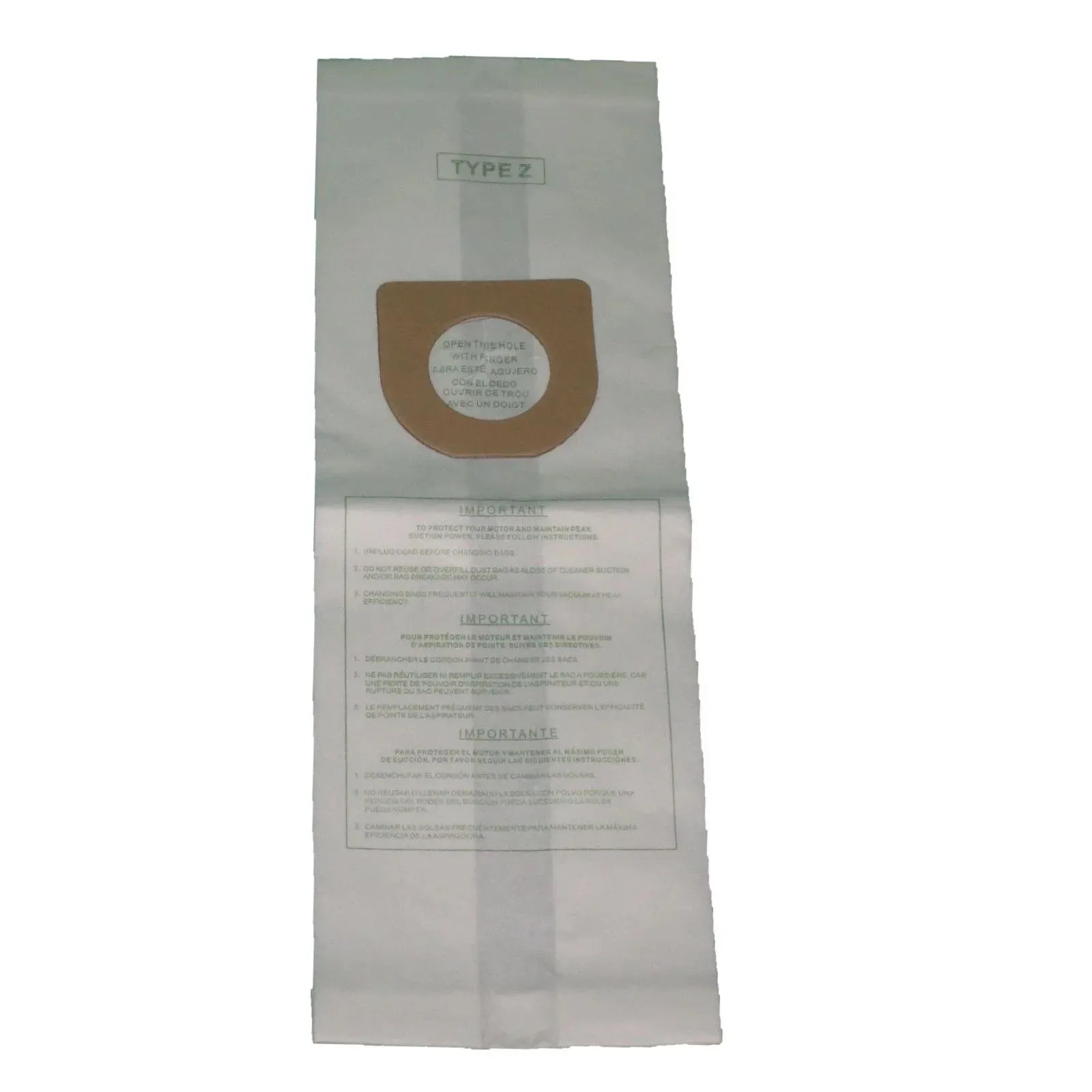 Replacement Hoover Type Z Upright Vacuum Cleaner Bags - 3 pack