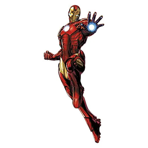 RoomMates Iron Man Peel And Stick Giant Wall Decals With Glow - RMK3172GM,Multicolor