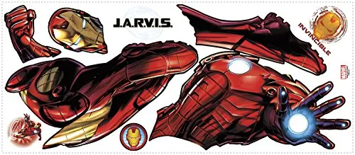 RoomMates Iron Man Peel And Stick Giant Wall Decals With Glow - RMK3172GM,Multicolor