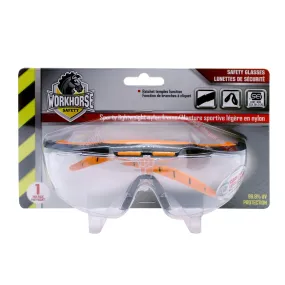 Safety Glasses With Nylon Frame, Clear