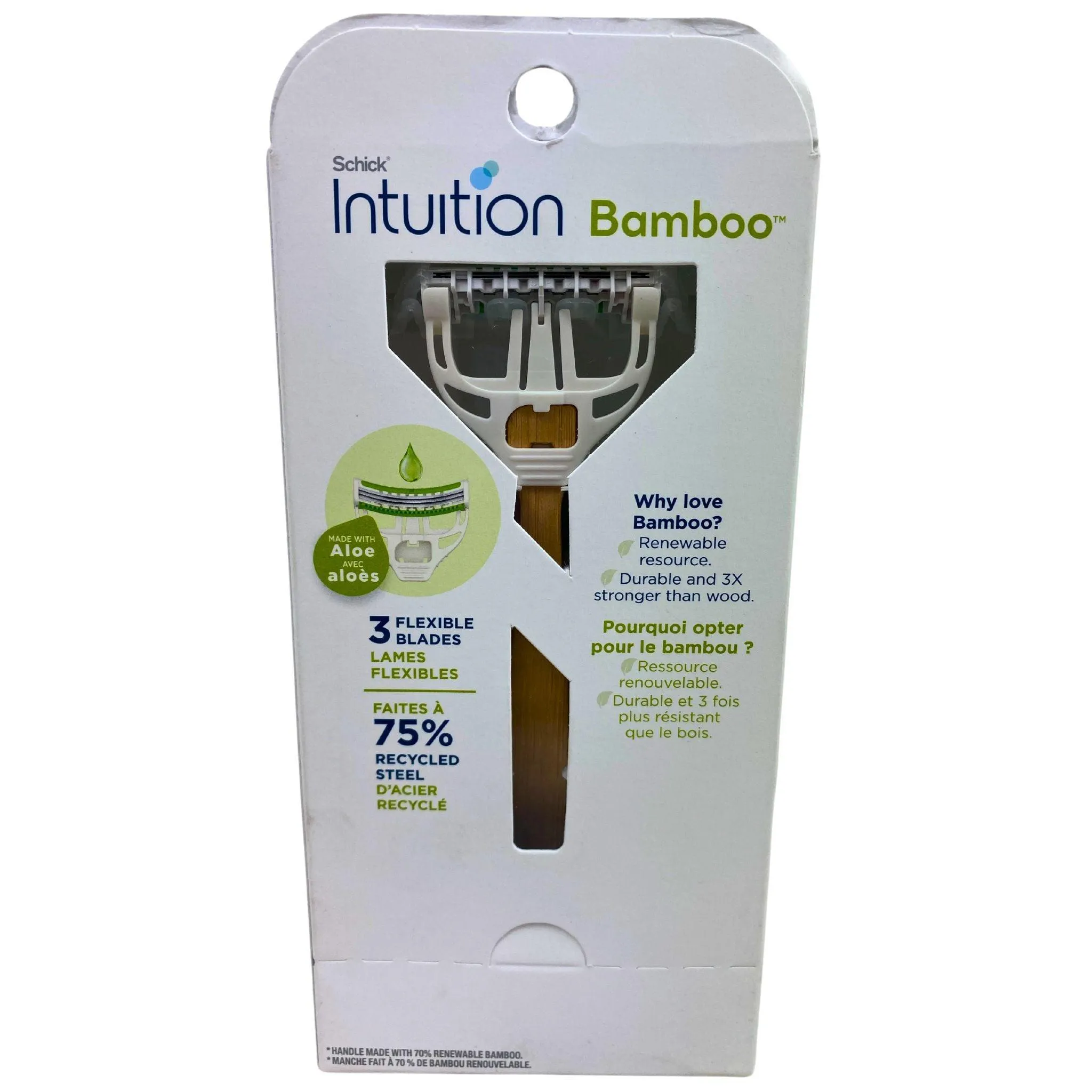 Schick Intuition Bamboo Hydrid Razor Kit - 3 Flexible Blades & 1 Razor (40 Pcs Lot)