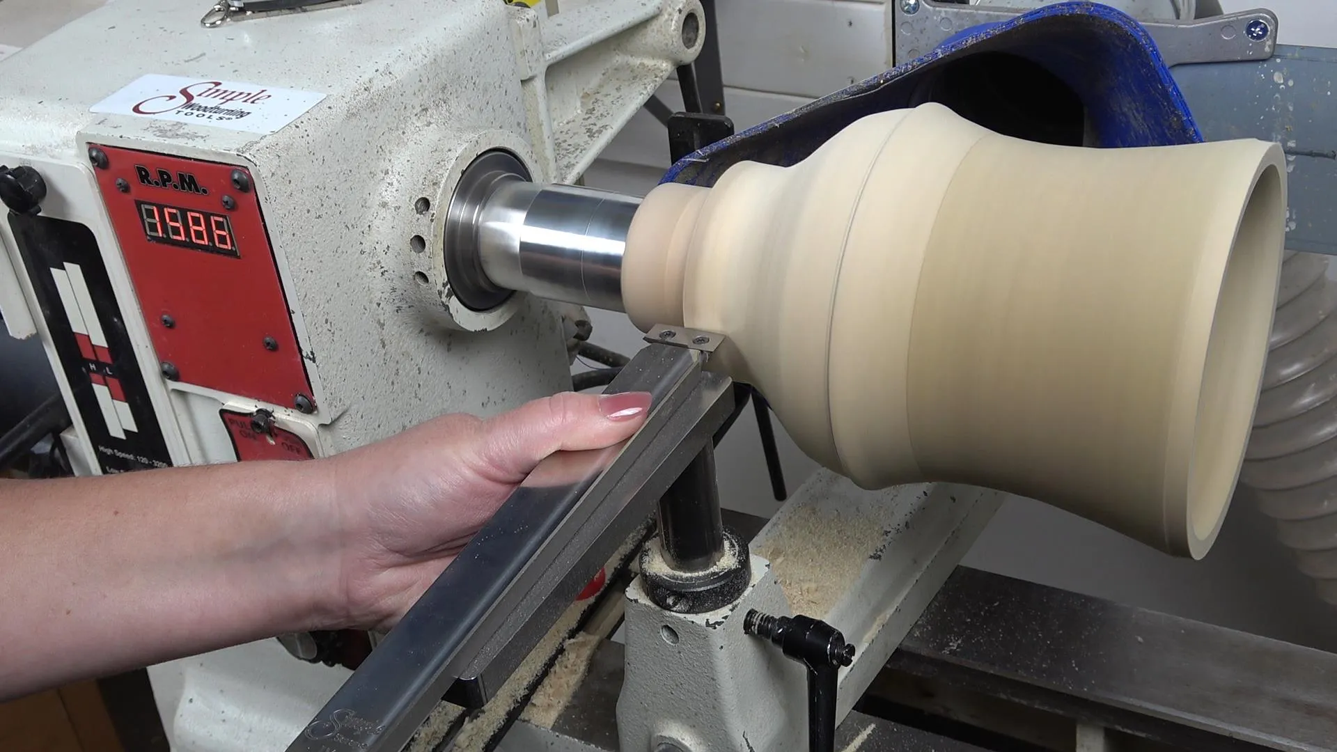 Scraper Tool Rest Platform with Post and Clamping Collar for Woodturning Lathe